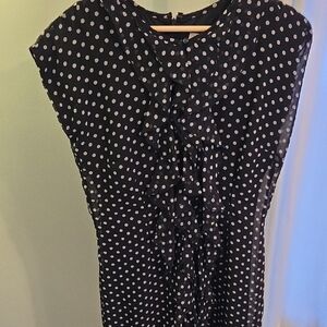 Black and White Polka Dot Ruffle Dress